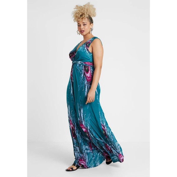 Anna Field Curvy Długa sukienka turquoise/pink AX821CA0B