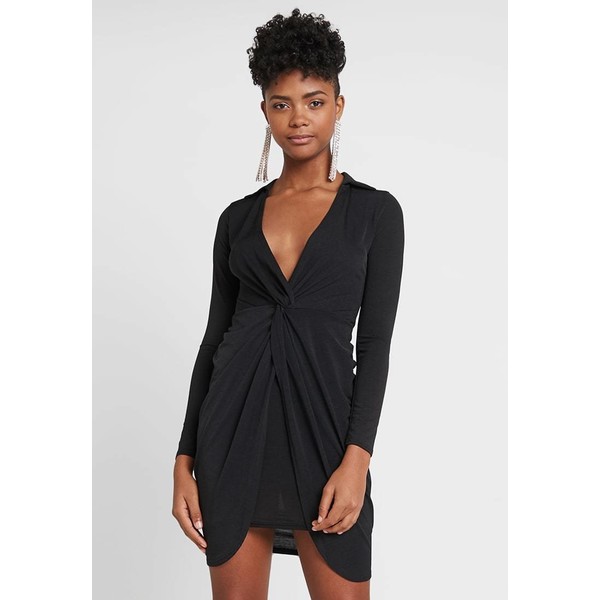 New Look COLLAR TWIST BODYCON Sukienka z dżerseju black NL021C106