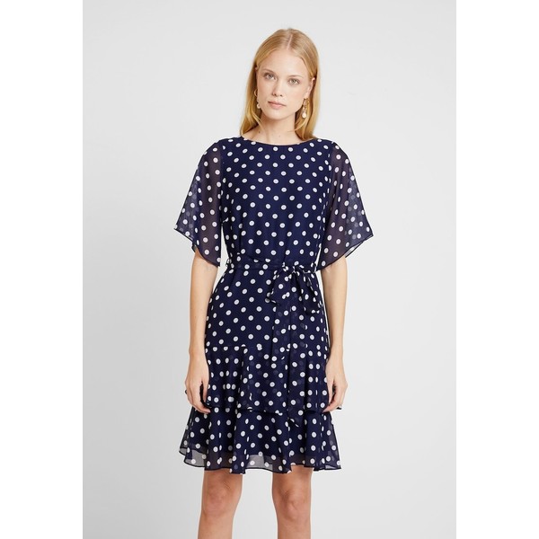 Wallis POLKA DOT TWO TIERED FIT AND FLARE NAVY EXCLUSIVE DRESS Sukienka letnia navy WL521C0NF