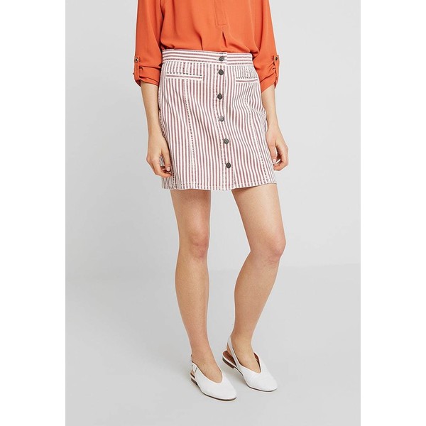 Madewell BUTTONFRONT SKIRT IN STRIPE Spódnica jeansowa white/red M3J21B006