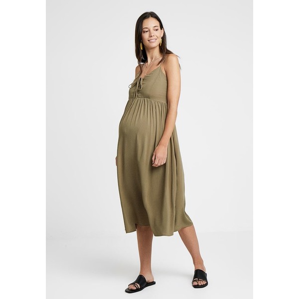 New Look Maternity PLAIN LATTICE FRONT MIDI Sukienka letnia khaki N0B29G04O