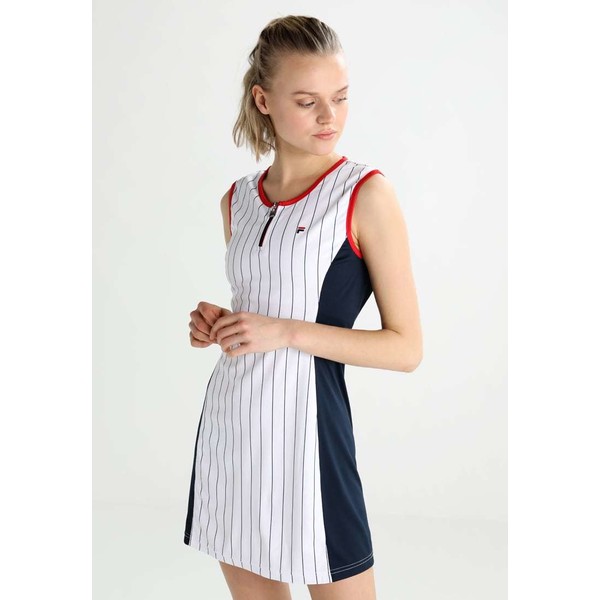 Fila DRESS DOREN Sukienka sportowa white with peacoat blue stripes 1FI41L002