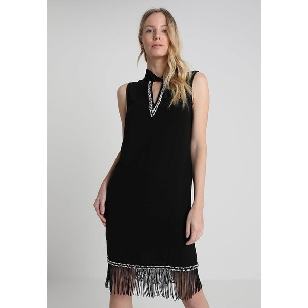 Wallis FRINGE TRIM DRESS Sukienka z dżerseju black WL521C0L4