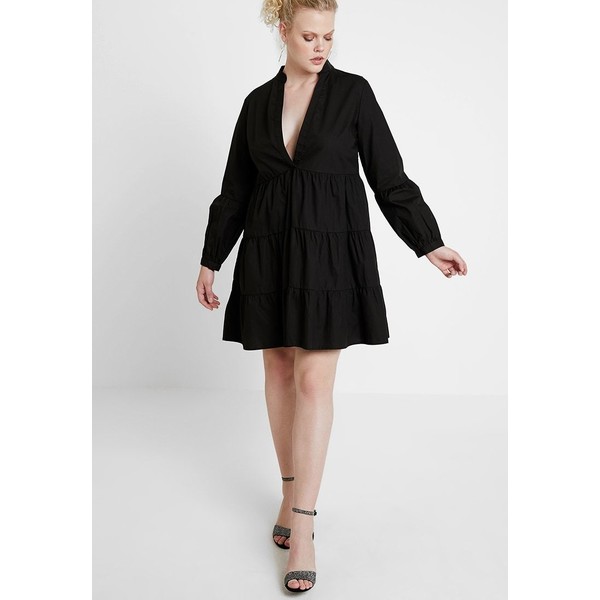 Missguided Plus TIERED V NECK DRESS Sukienka letnia black M0U21C096