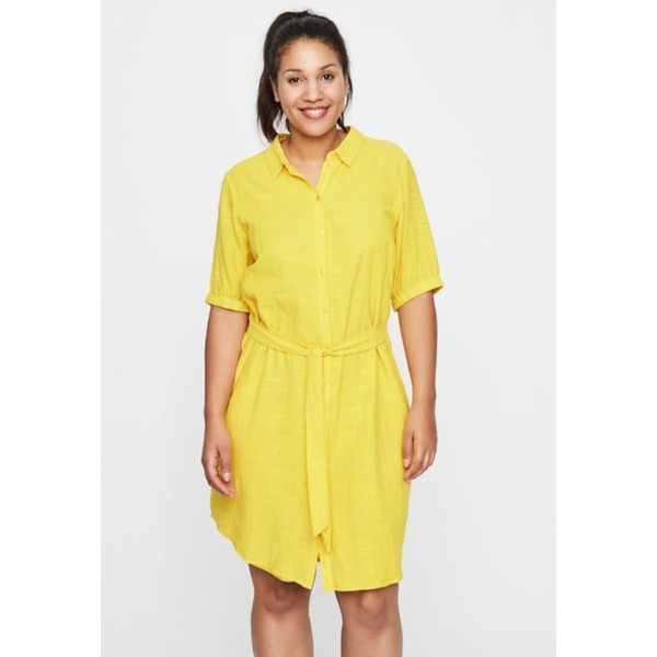 Junarose Sukienka koszulowa yellow JR421C0M3