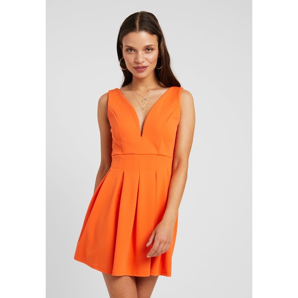 WAL G PETITE EXCLUSIVE V-NECK MINI DRESS Sukienka z dżerseju orange WAD21C007