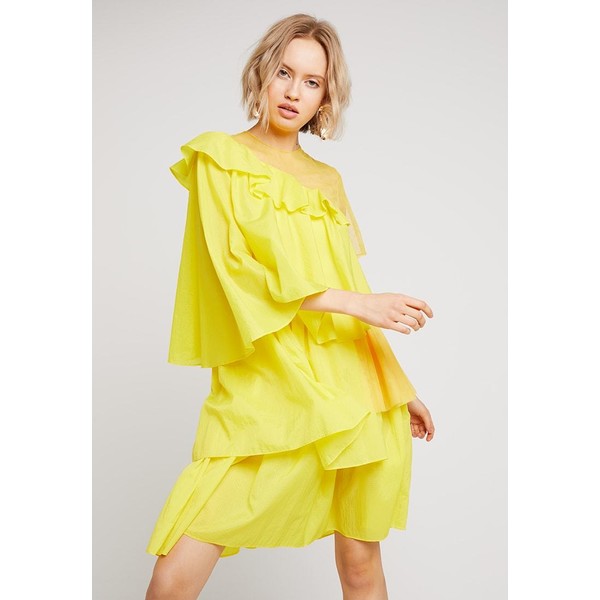 House of Holland EXTREME FRILL DRESS Sukienka koktajlowa yellow HOS21C006