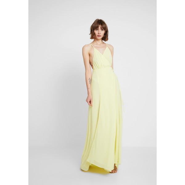 Honey Punch SOLID WRAP DRESS Długa sukienka light yellow HOP21C00A