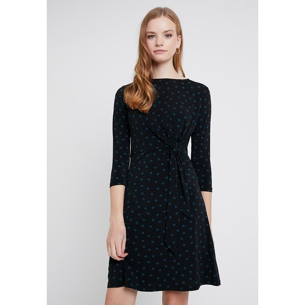 Warehouse POLKA SPOT PRINT DRESS Sukienka z dżerseju black WA221C0H6
