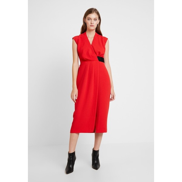 Closet CLOSET PLEATED WRAP PENCIL DRESS Długa sukienka red CL921C0KG