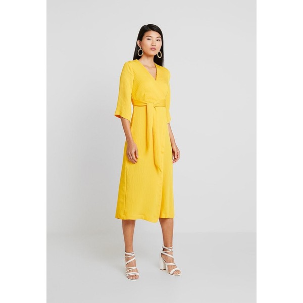 Closet LONDON WRAPFRONT MIDI Długa sukienka yellow CL921C0JE