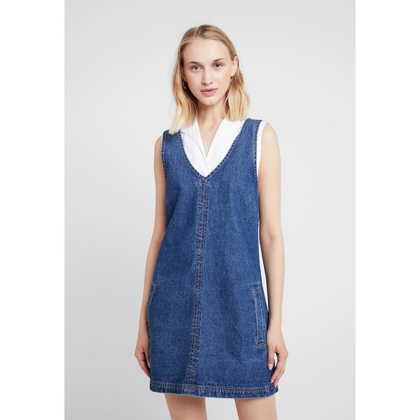 Cotton On FRONT POCKET PINAFORE Sukienka letnia mid blue C1Q21C00B