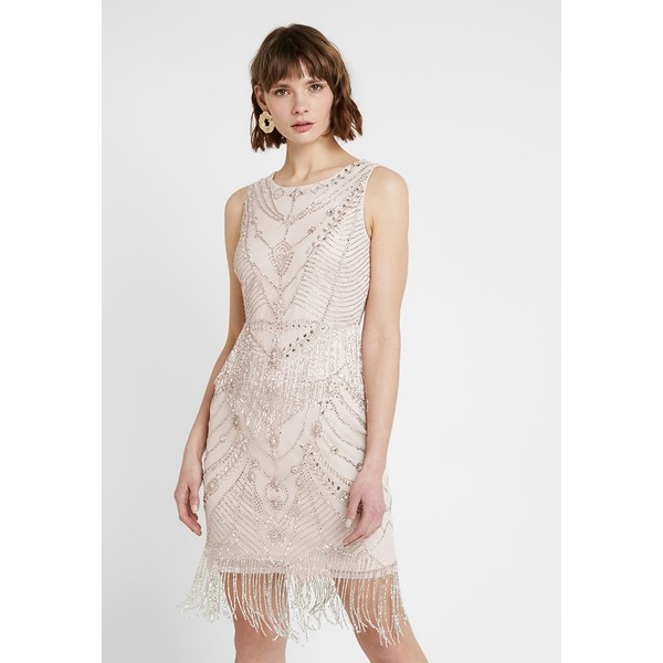 Lace & Beads MIKA DRESS WITH FRINGES Sukienka koktajlowa nude LS721C07L