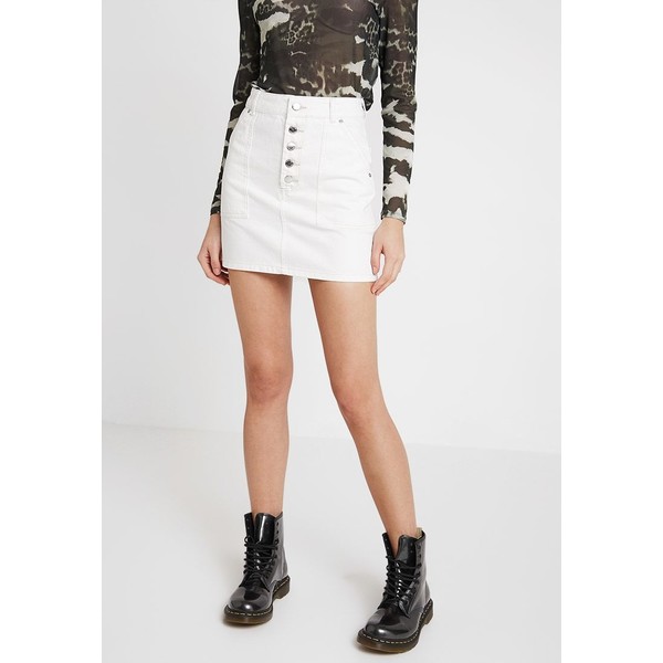 Topshop UTILITY SKIRT Spódnica jeansowa offwhite TP721B0FY