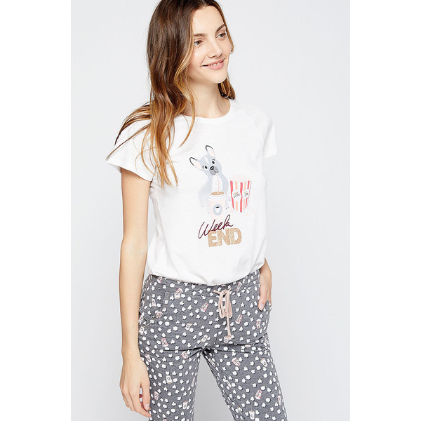 Etam T-shirt piżamowy Polka 4910-BID0JA