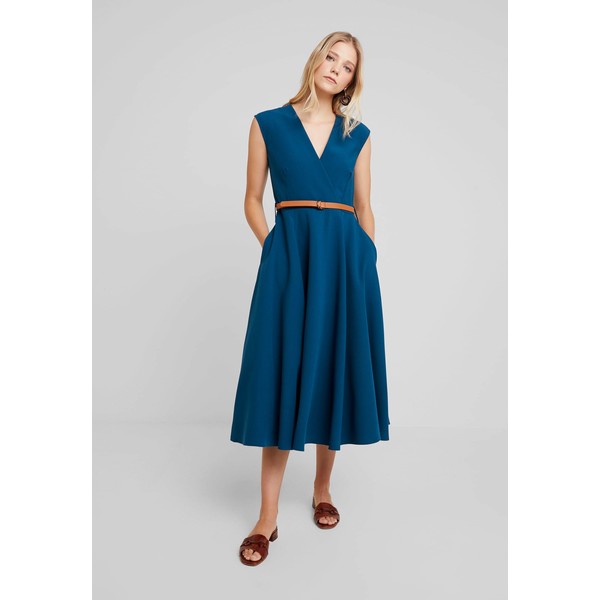 Closet FLARED WRAP DRESS WITH BELT Długa sukienka blue CL921C0KC